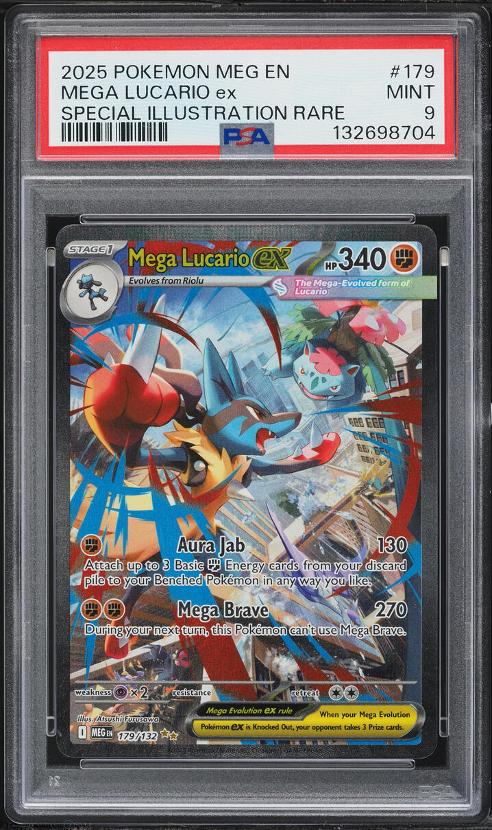2025 Pokemon Mega Evolution SIR Mega Lucario EX #179 PSA 9 MINT