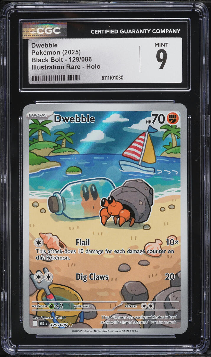 2025 Pokemon Scarlet & Violet Black Bolt IR Dwebble #129 CGC 9 MINT