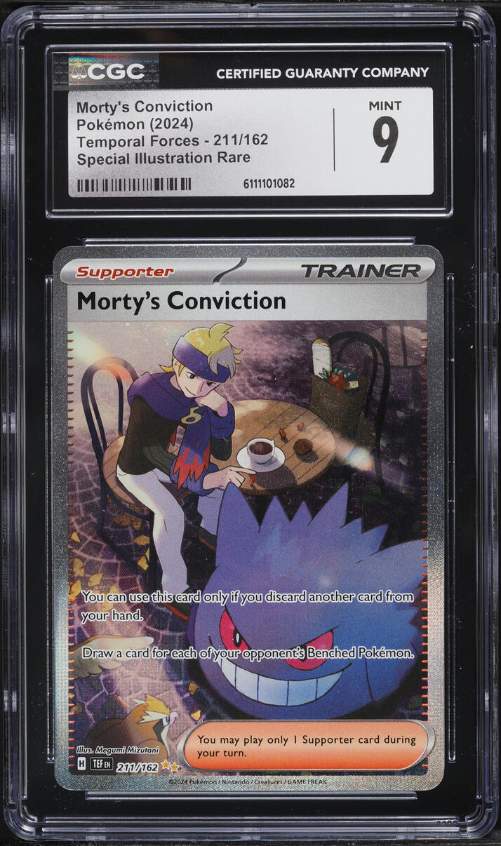 2024 Pokemon Scarlet & Violet Temporal Forces SIR Morty's Conviction #211 CGC 9 MINT