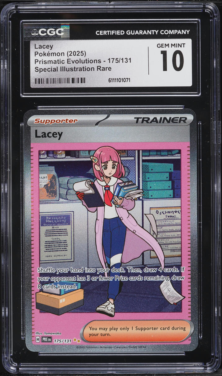 2025 Pokemon Scarlet & Violet Prismatic Evolutions SIR Lacey #175 CGC 10 GEM MINT