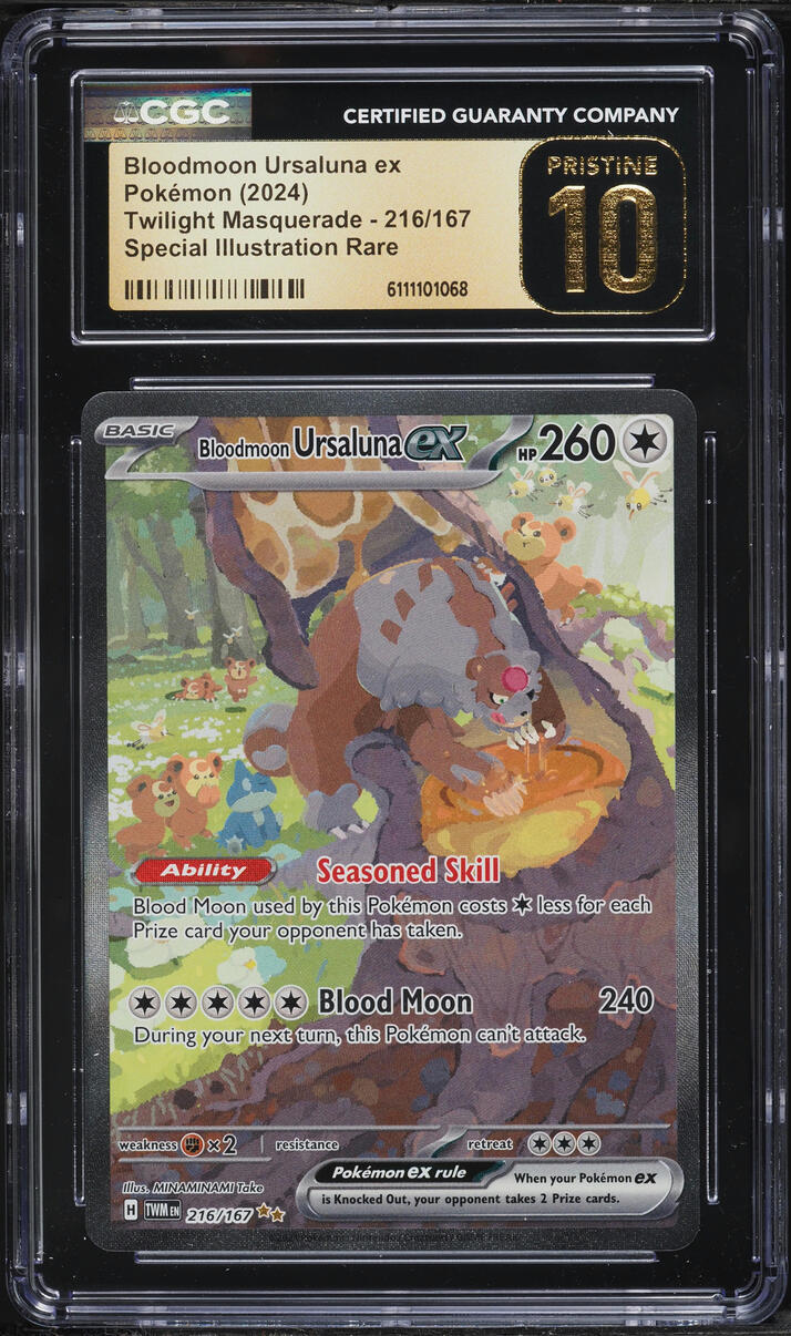 2024 Pokemon Scarlet & Violet Twilight Masquerade SIR Bloodmoon Ursaluna ex #216 CGC 10