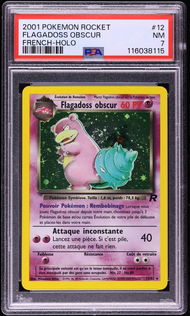 2001 Pokemon French Team Rocket Holo Dark Slowbro #12 PSA 7 NRMT