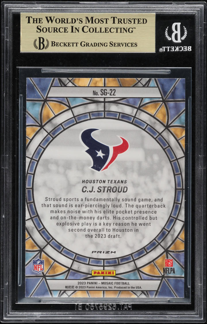 2023 Panini Mosaic Stained Glass CJ Stroud ROOKIE #SG-22 BGS 9.5 GEM MINT