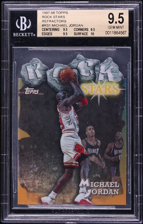 1997 Topps Rock Stars Refractor Die-Cut Michael Jordan #RS1 BGS 9.5 GEM MINT
