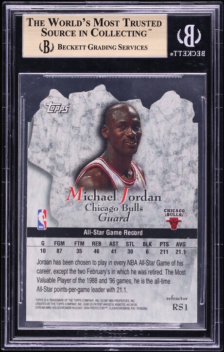 1997 Topps Rock Stars Refractor Die-Cut Michael Jordan #RS1 BGS 9.5 GEM MINT