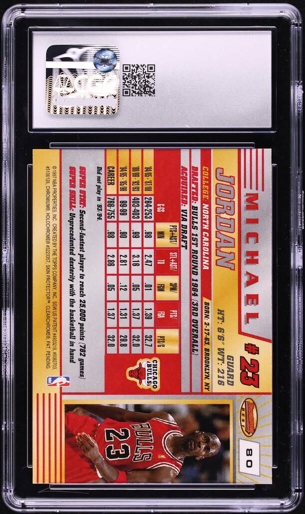 1996 Bowman's Best Michael Jordan #80 CGC 7 NRMT