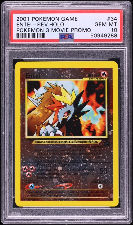 2001 Pokemon Movie 3 Promo Reverse Holo Entei #34 PSA 10 GEM MINT