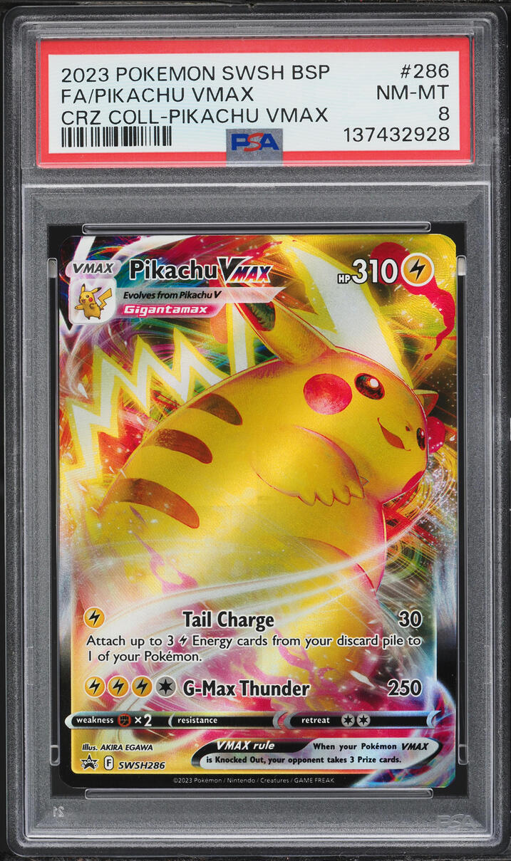 2023 Pokemon Sword & Shield Promo Crown Zenith Special Full Art Pikachu VMAX #286 PSA 8 NM-MT