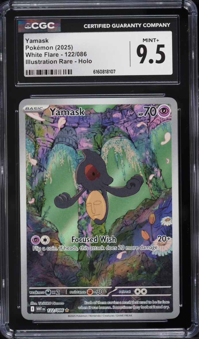 2025 Pokemon Scarlet & Violet White Flare IR Yamask #122 CGC 9.5 MINT+