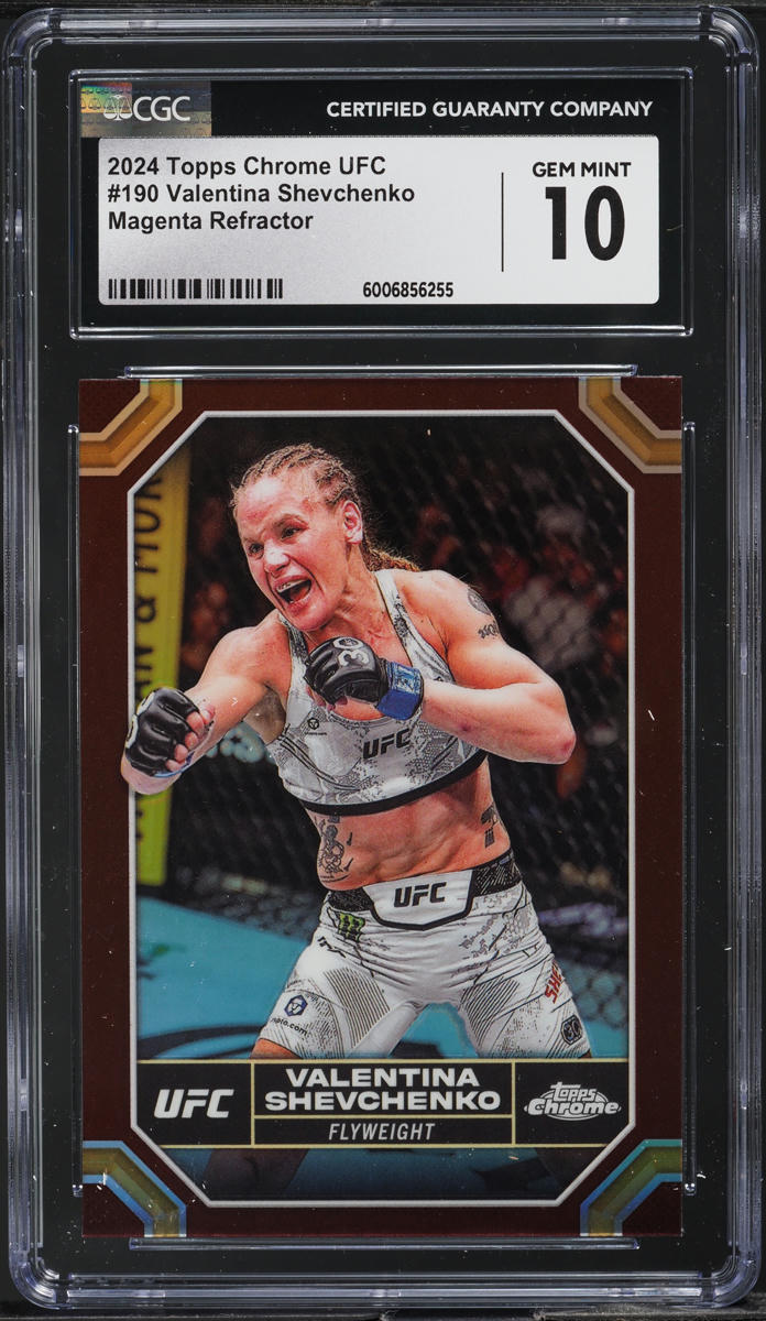 2024 Topps Chrome UFC Magenta Refractor Valentina Shevchenko #190 CGC 10 GEM