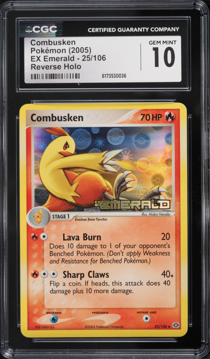 2005 Pokemon EX Emerald Reverse Holo Combusken #25 CGC 10 GEM MINT