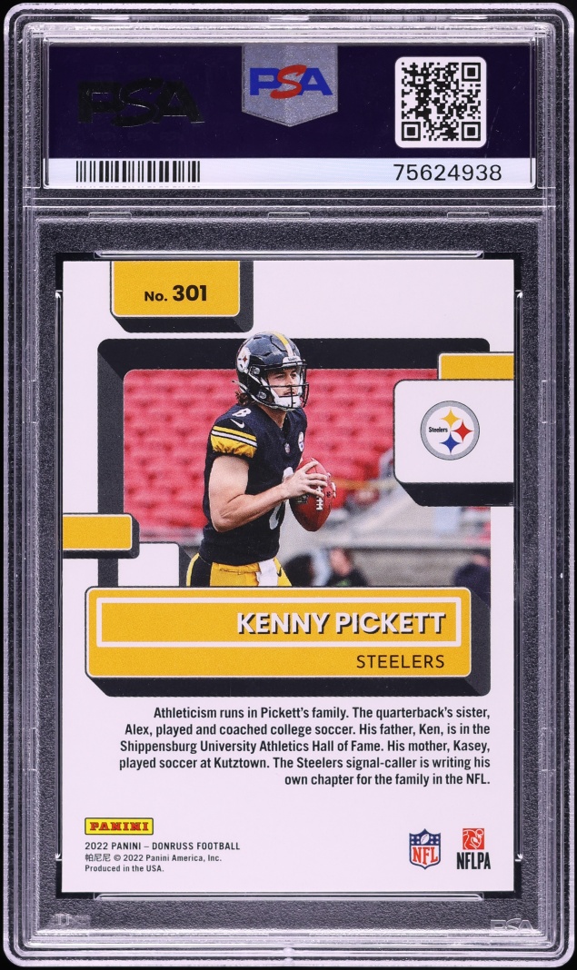 2022 Donruss Football Kenny Pickett ROOKIE #301 PSA 10 GEM MINT