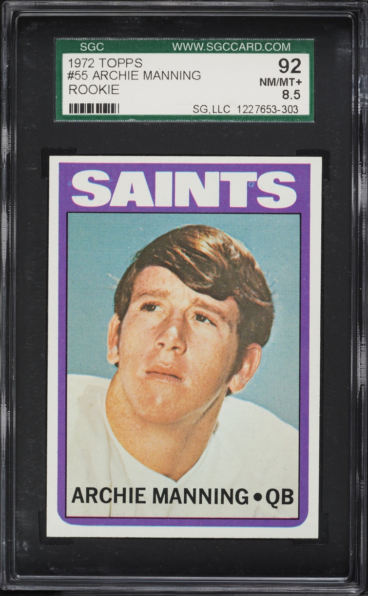 1972 Topps Football Archie Manning ROOKIE #55 SGC 8.5 NM-MT+