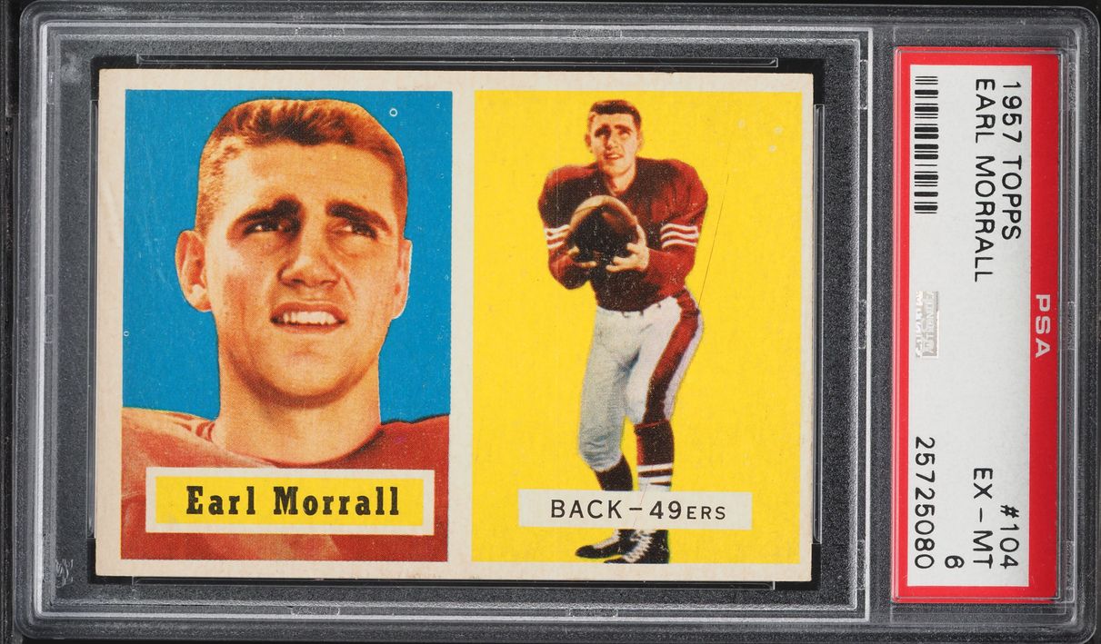 1957 Topps Football Earl Morrall ROOKIE #104 PSA 6 EXMT