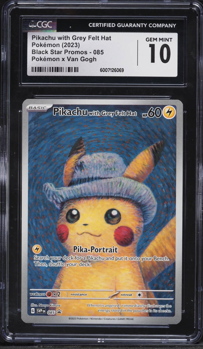 2023 Pokemon SV Black Star Promo Van Gogh Full Art Pikachu With Grey Felt Hat #85 CGC 10