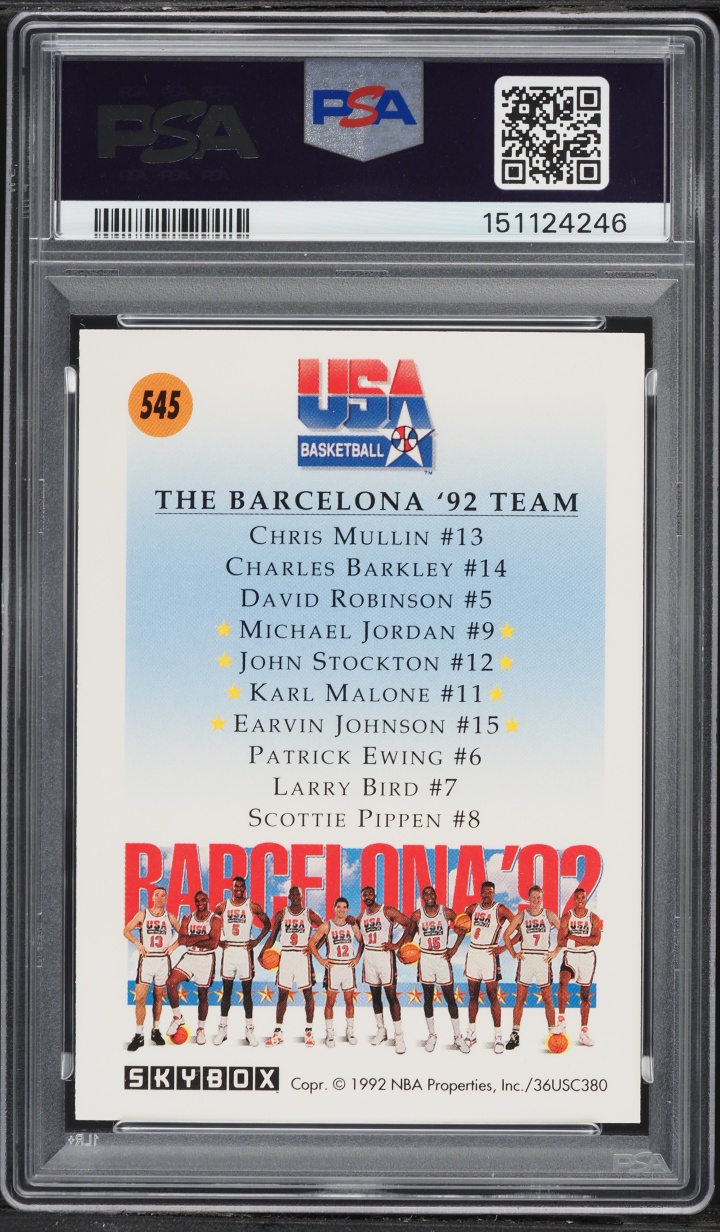 1991 Skybox Team USA 2 Michael Jordan John Stockton Karl Malone Magic Johnson #545 PSA 9 MINT