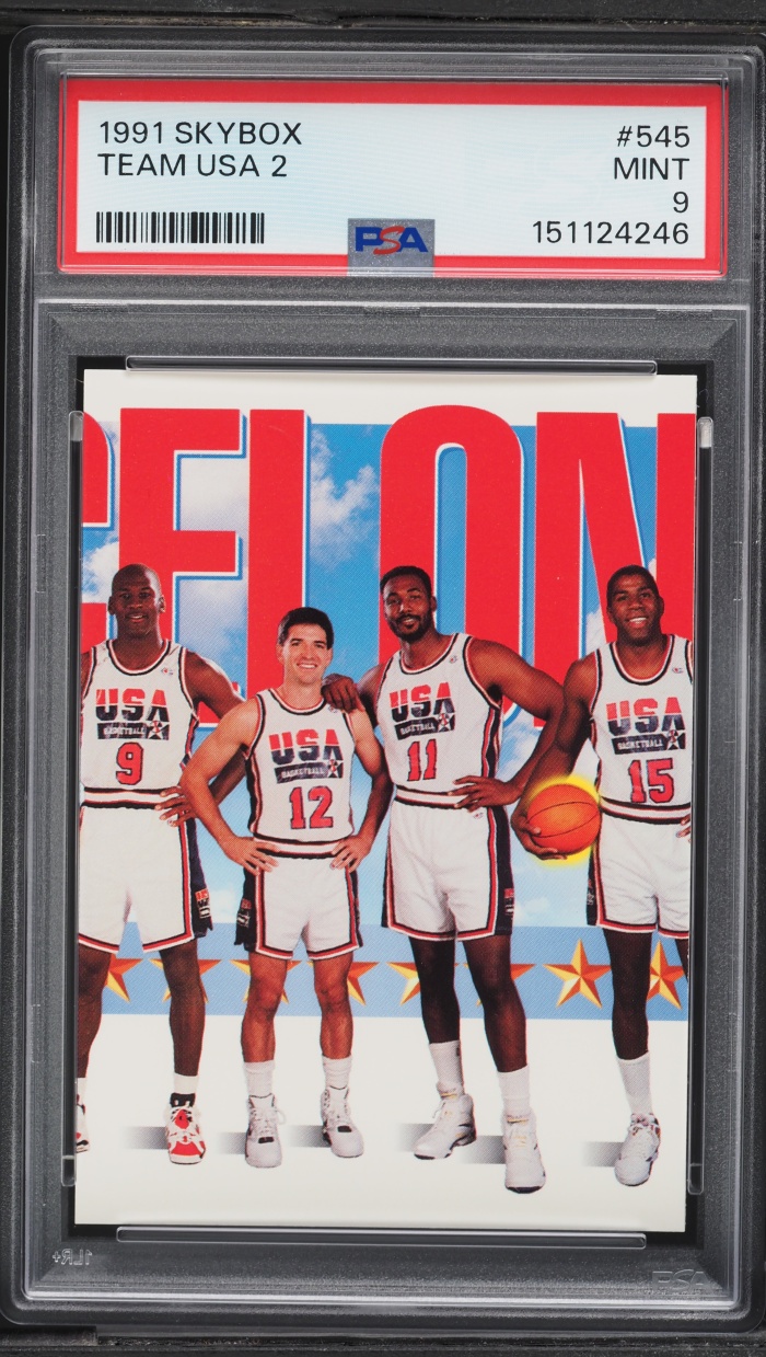 1991 Skybox Team USA 2 Michael Jordan John Stockton Karl Malone Magic Johnson #545 PSA 9 MINT