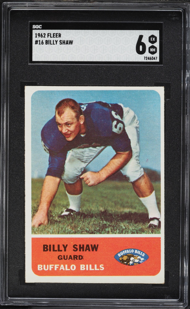 1962 Fleer Football Billy Shaw #16 SGC 6 EXMT