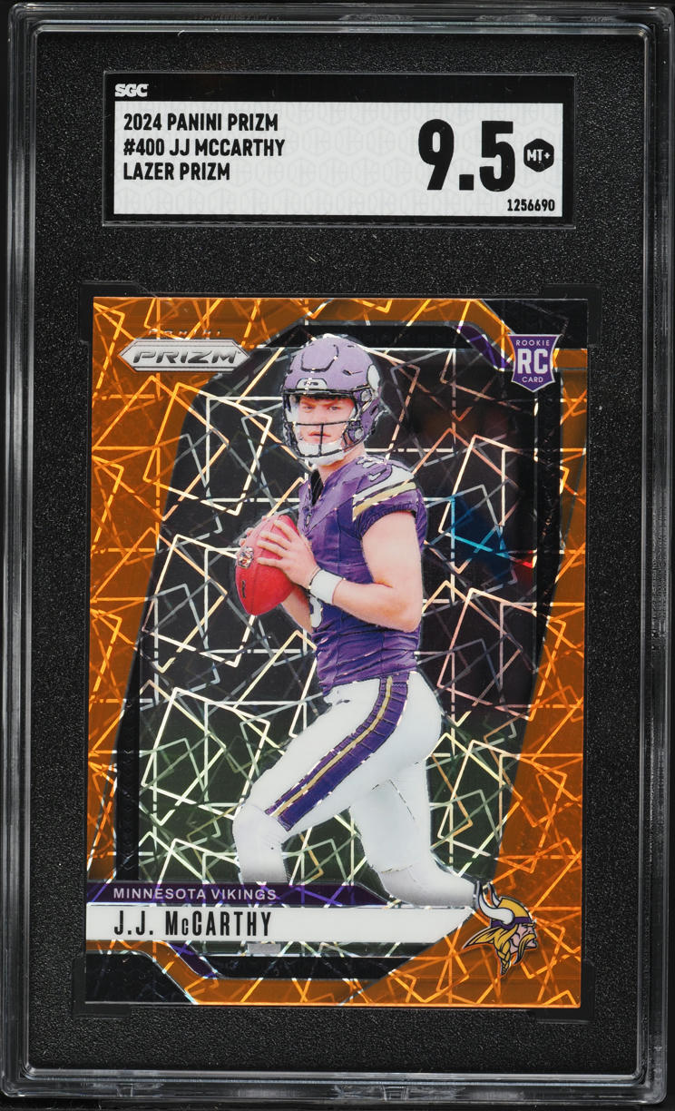 2024 Panini Prizm Lazer J.J. Mccarthy ROOKIE #400 SGC 9.5 MINT+