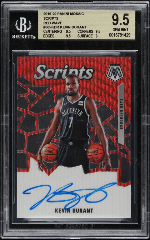 2019 Panini Mosaic Reactive Blue Kevin Durant #1 CSG 10 GEM MINT