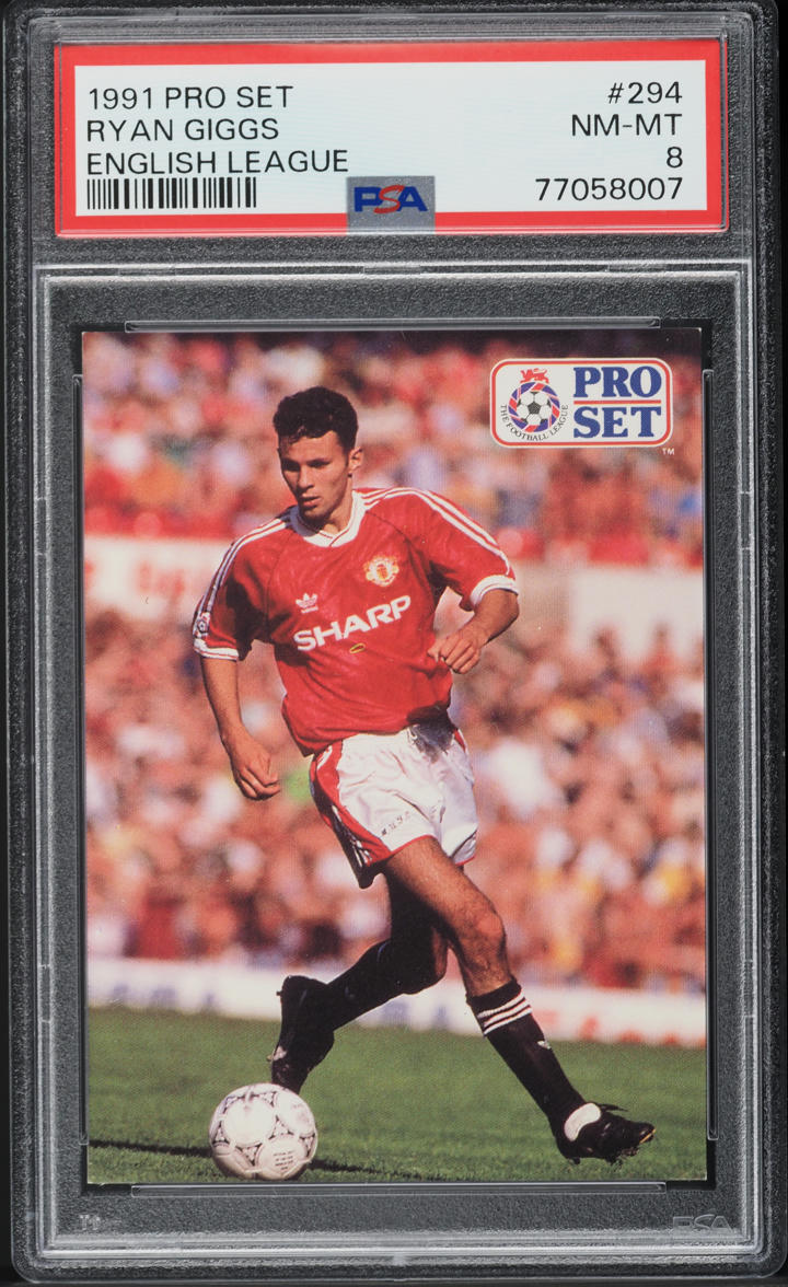 1991 Pro Set English League Ryan Giggs ROOKIE #294 PSA 8 NM-MT