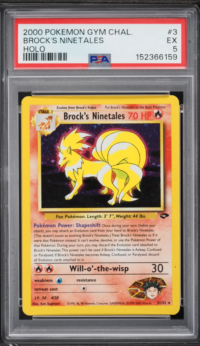 2000 Pokemon Gym Challenge Holo Brock's Ninetales #3 PSA 5 EX