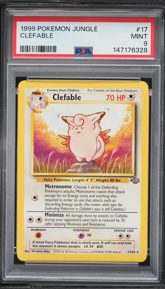 1999 Pokemon Jungle Clefable #17 PSA 9 MINT