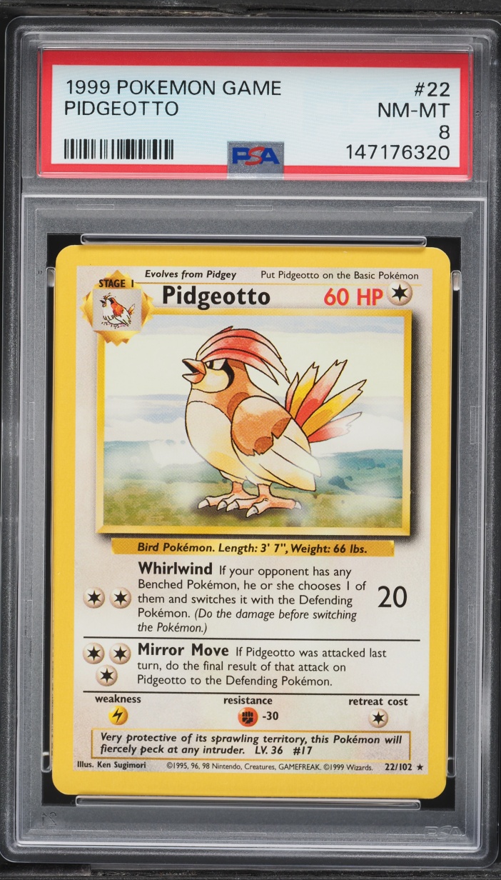 1999 Pokemon Base Set Pidgeotto #22 PSA 8 NM-MT