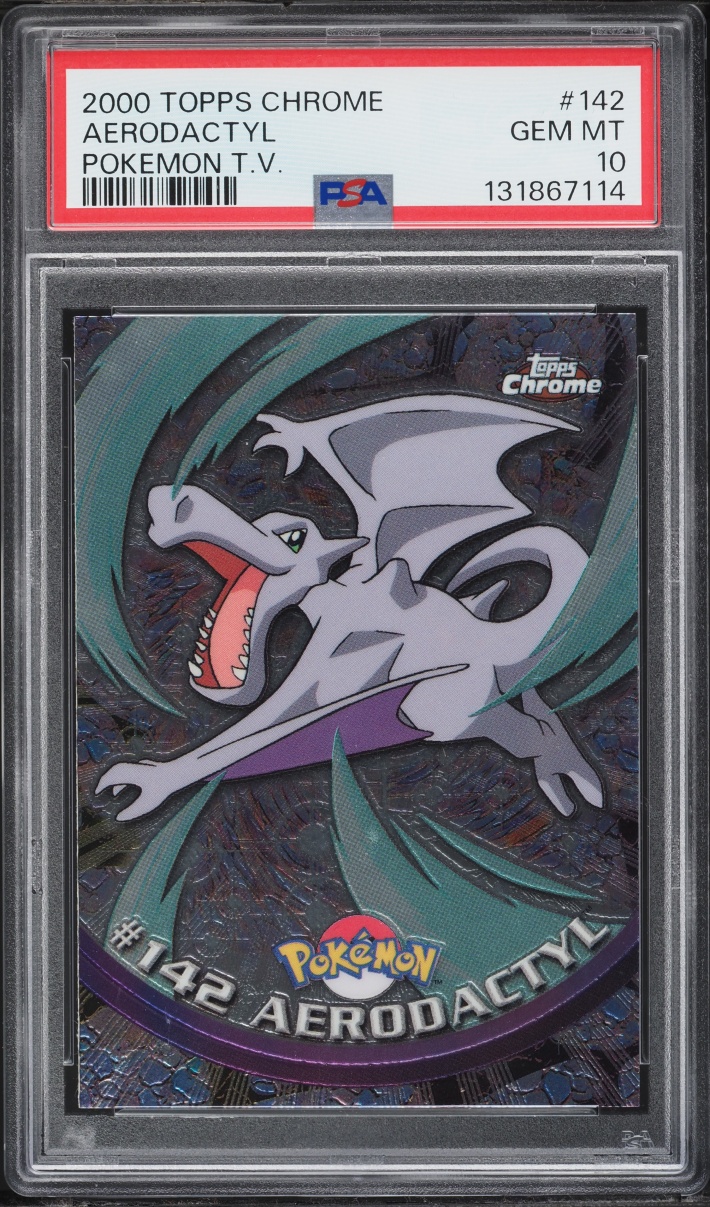 2000 Topps Chrome Pokemon TV Series 1 Aerodactyl #142 PSA 10 GEM MINT