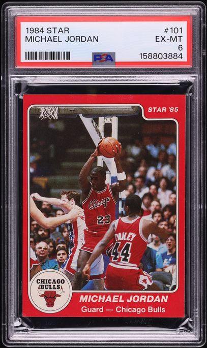 1984 Star Basketball Michael Jordan ROOKIE #101 PSA 6 EXMT