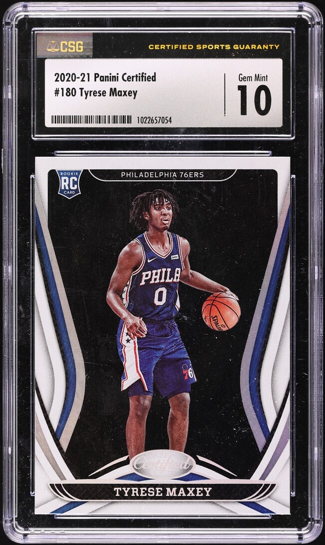2020 Panini Certified Tyrese Maxey ROOKIE #180 CSG 10 GEM MINT