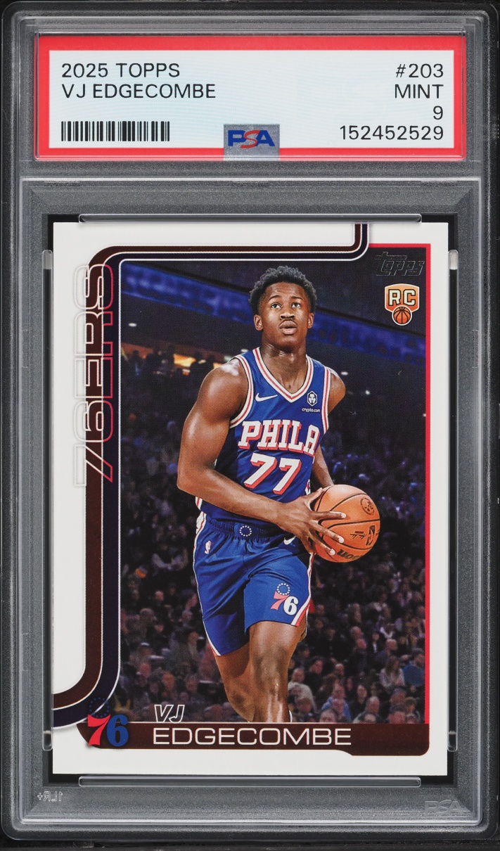 2025 Topps Basketball VJ Edgecombe ROOKIE #203 PSA 9 MINT
