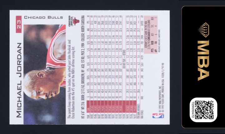 1997 Fleer Basketball Michael Jordan #23 MBA AUTH
