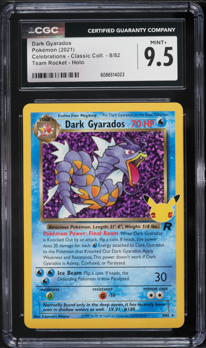 2021 Pokemon SWSH Celebrations Classic Collection Holo Dark Gyarados #8 CGC 9.5 MINT+