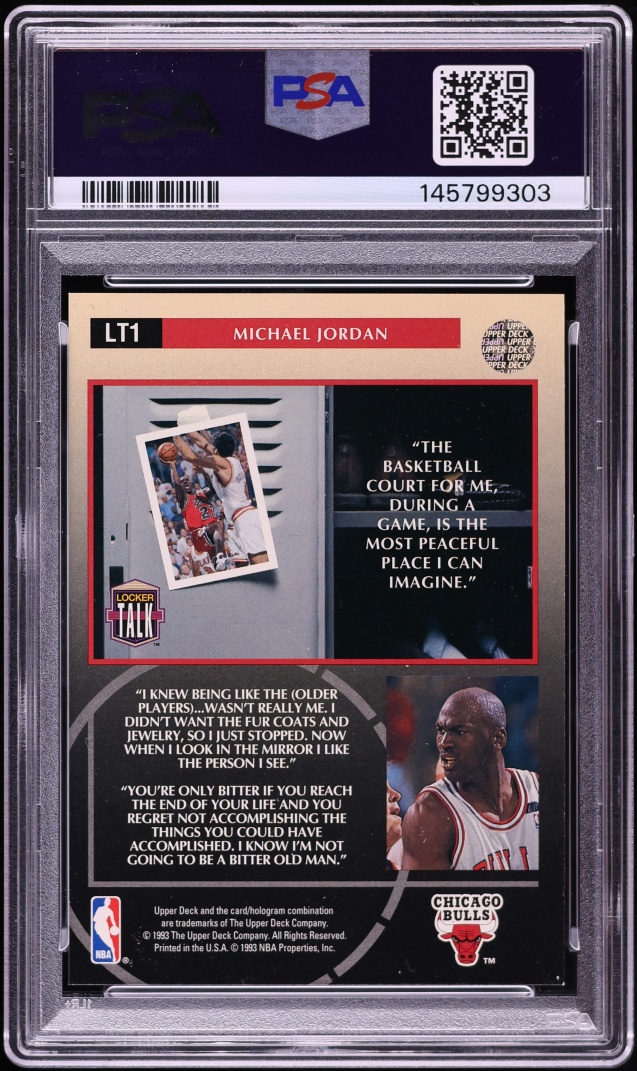 1993 Upper Deck Locker Talk Michael Jordan #LT1 PSA 7 NRMT