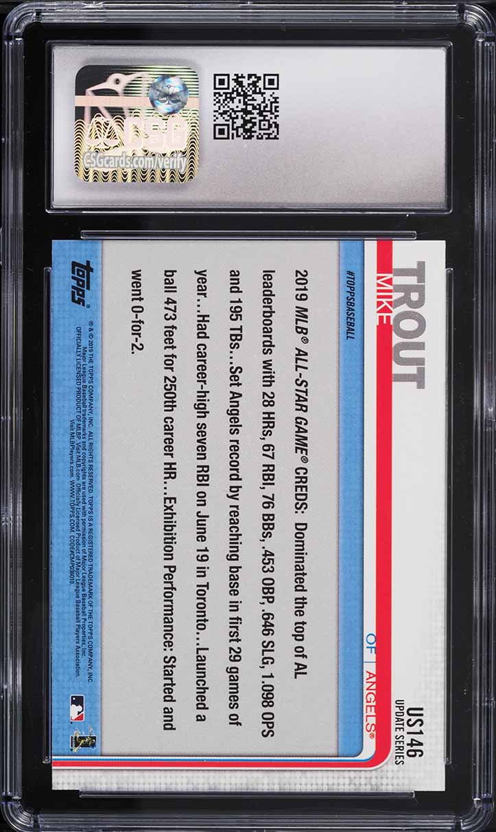 2019 Topps Update Mike Trout #US146 CSG 9.5 MINT+