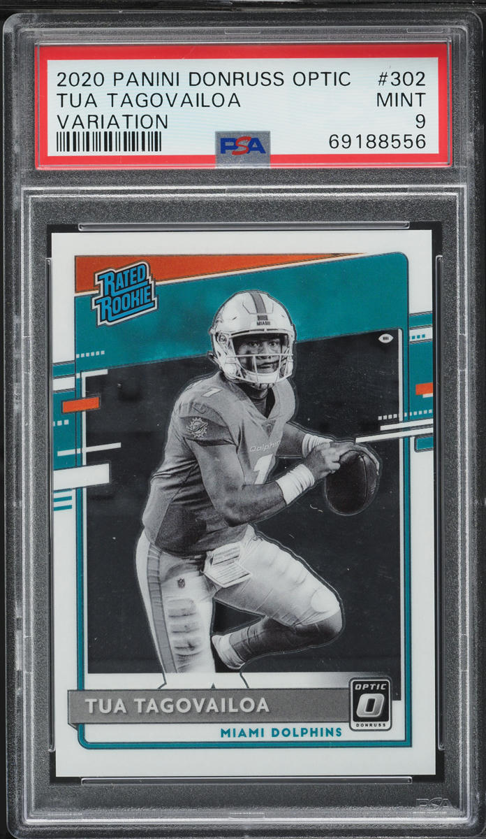 2020 Donruss Optic Variation Tua Tagovailoa ROOKIE #302 PSA 9 MINT