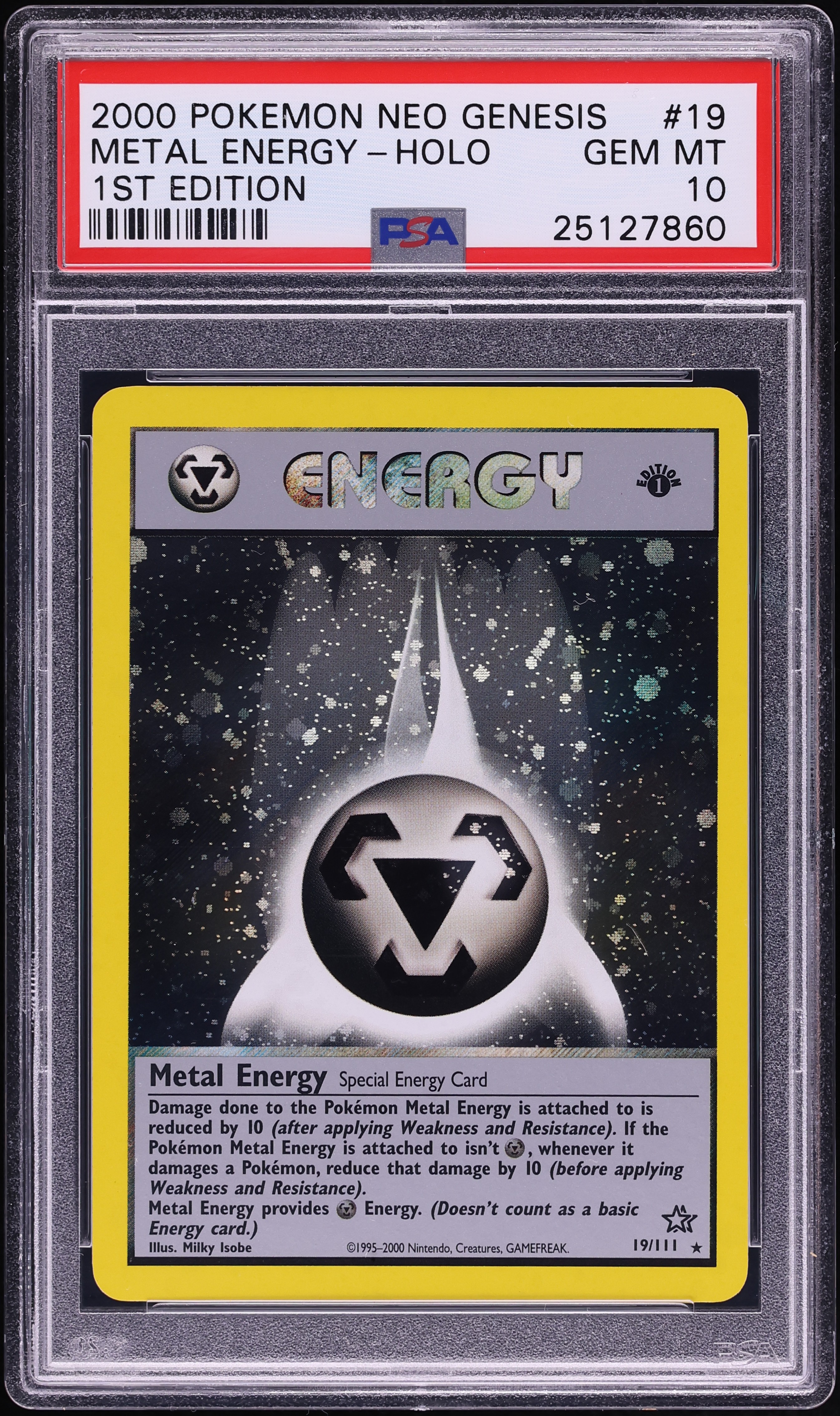 2000 Pokemon Neo Genesis 1st Edition Holo Metal Energy #19 PSA 10 GEM MINT