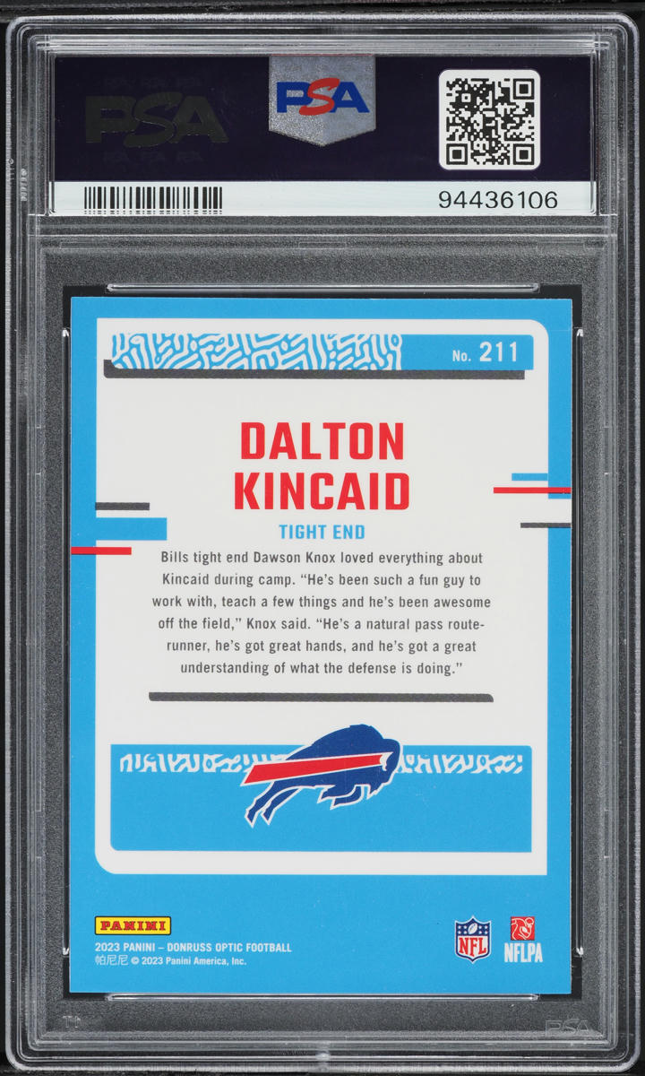 2023 Donruss Optic Dalton Kincaid ROOKIE #211 PSA 10 GEM MINT