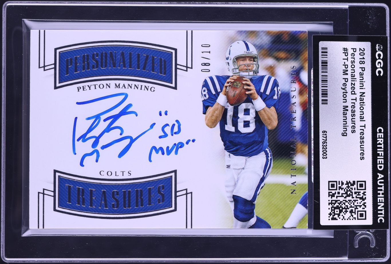 2018 National Treasures Personalized Treasures Peyton Manning GAME WORN AUTO /10 CGC AUTH