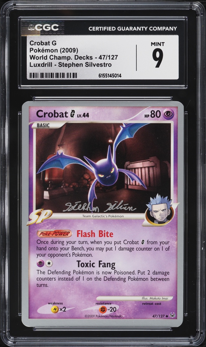 2009 Pokemon DP World Championship Decks Luxdrill Stephen Silvestro Crobat G #47 CGC 9 MINT