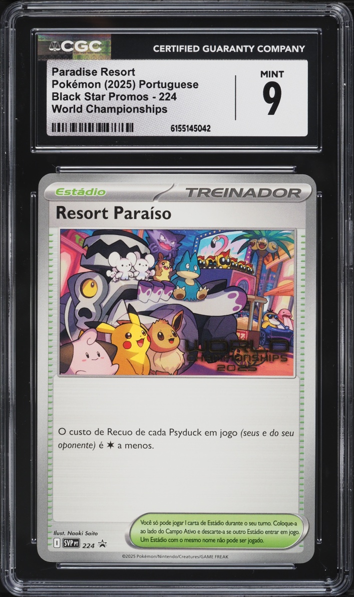 2025 Pokemon Portuguese Scarlet & Violet Promo World Championships Paradise Resort #224 CGC 9