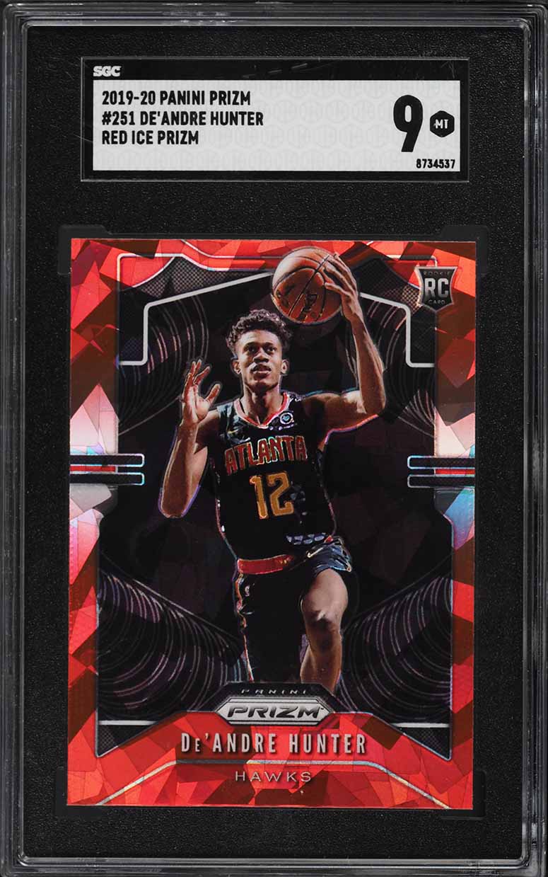 2019 Panini Prizm Red Ice De'Andre Hunter ROOKIE #251 SGC 9 MINT - Main Image