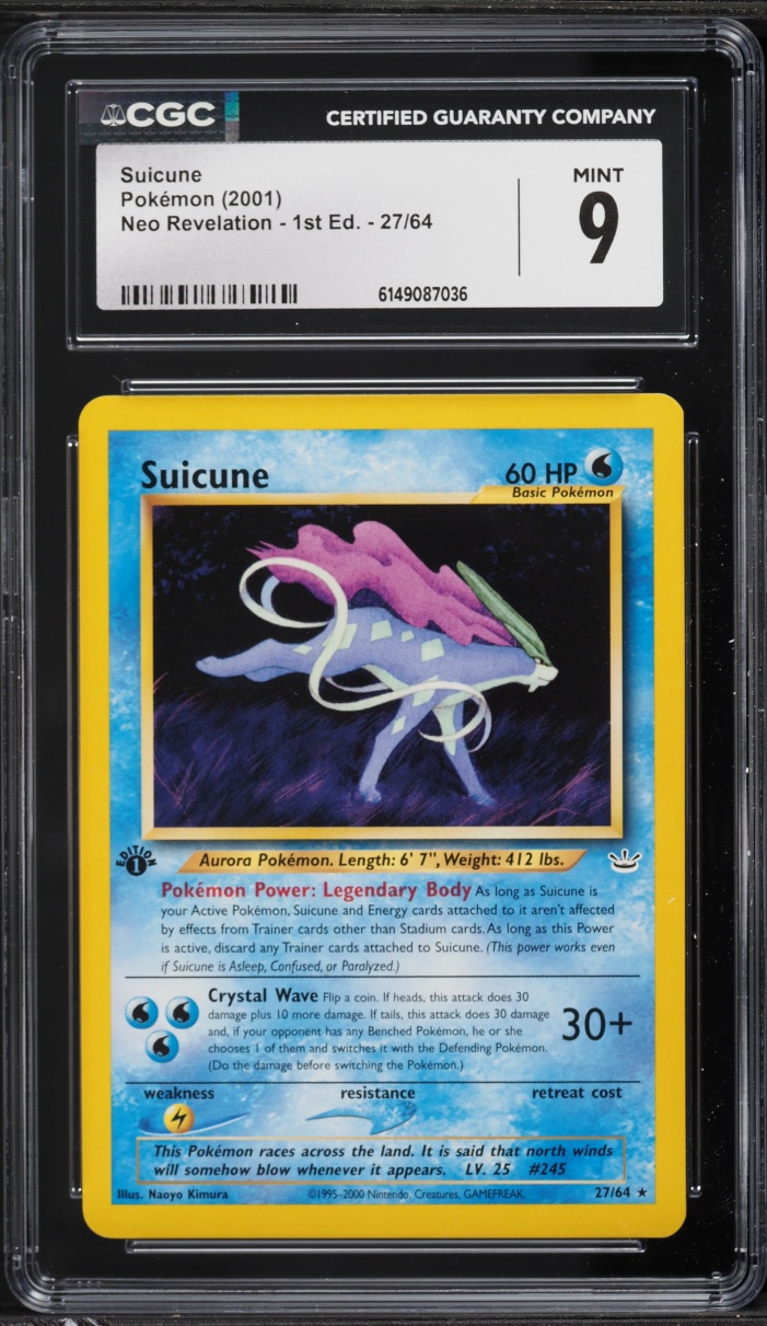 2001 Pokemon Neo Revelation 1st Edition Suicune #27 CGC 9 MINT