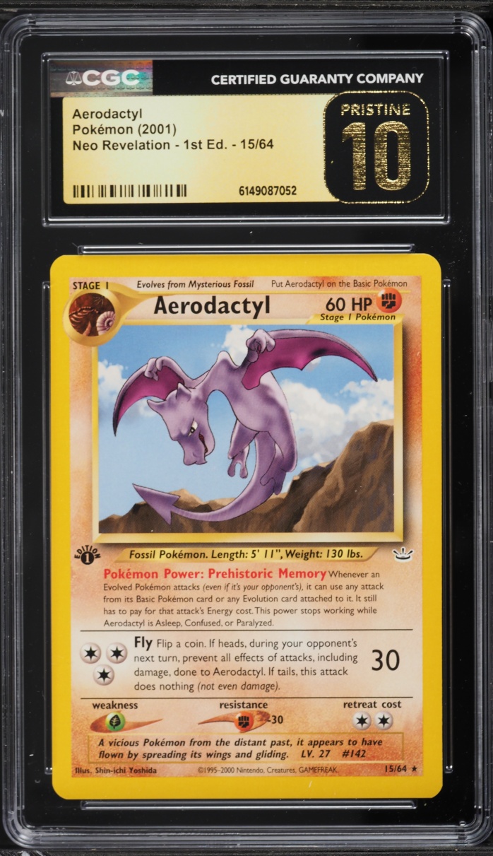 2001 Pokemon Neo Revelation 1st Edition Aerodactyl #15 CGC 10 PRISTINE
