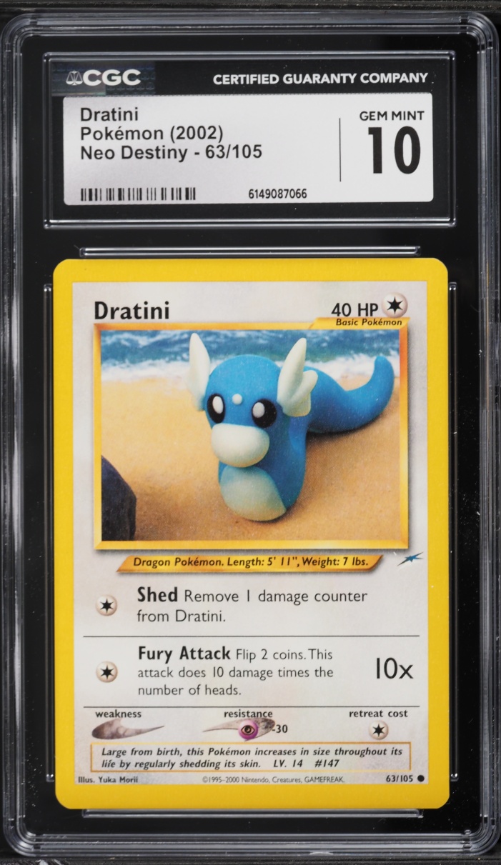 2002 Pokemon Neo Destiny Dratini #63 CGC 10 GEM MINT