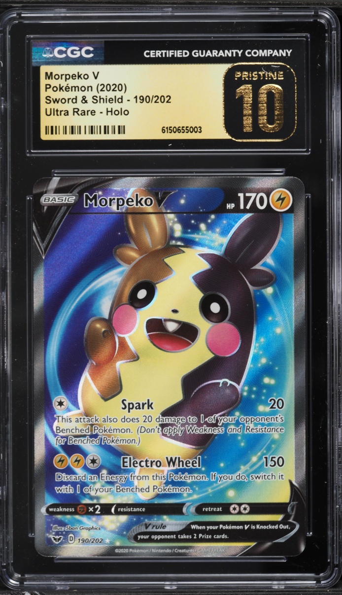 2020 Pokemon Sword & Shield Full Art Morpeko V #190 CGC 10 PRISTINE
