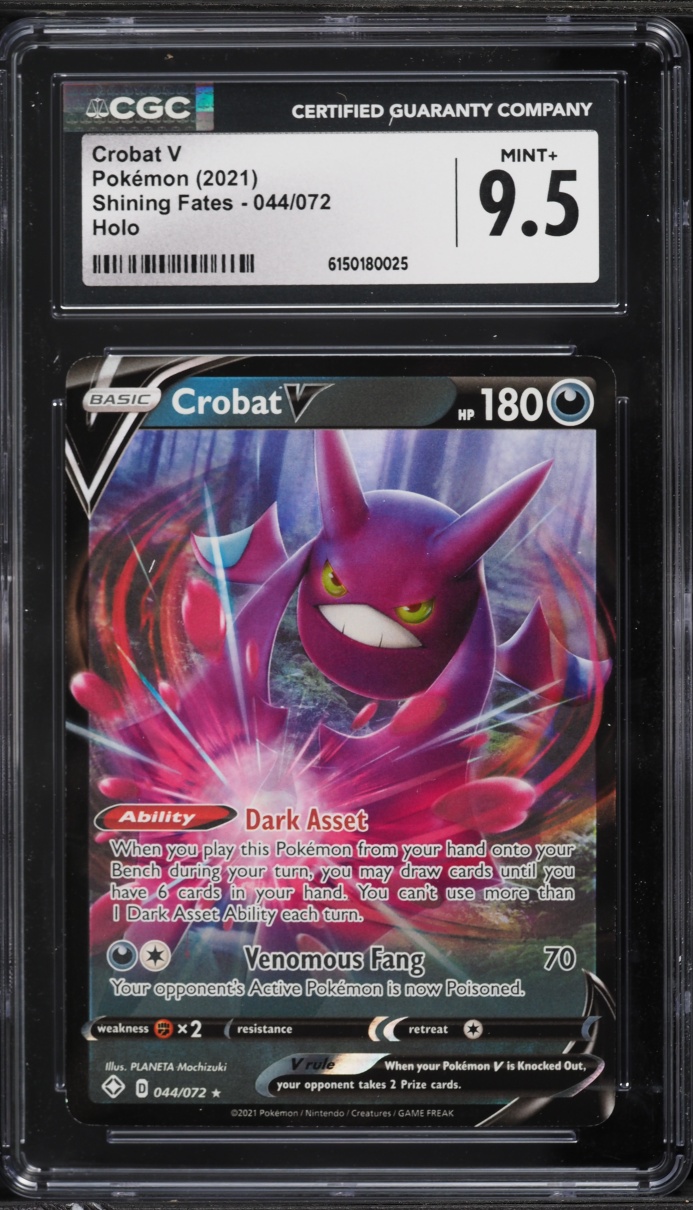 2021 Pokemon Sword & Shield Shining Fates Alt Art Crobat V #44 CGC 9.5 MINT+