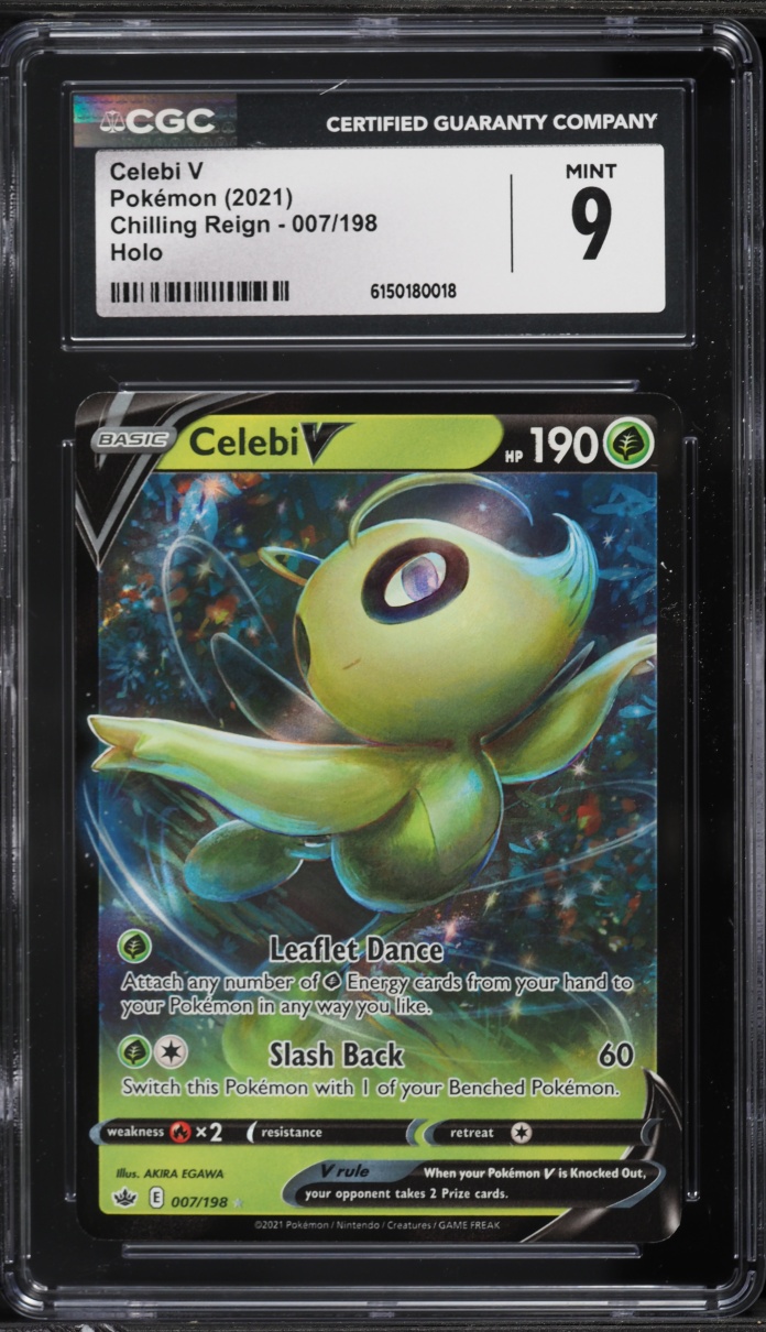 2021 Pokemon Sword & Shield Chilling Reign Holo Celebi V #7 CGC 9 MINT