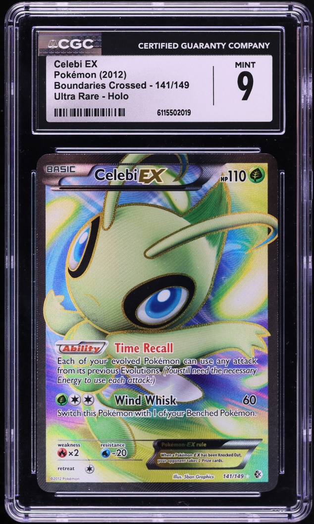 2012 Pokemon Black & White Boundaries Crossed Full Art Celebi EX #141 CGC 9 MINT